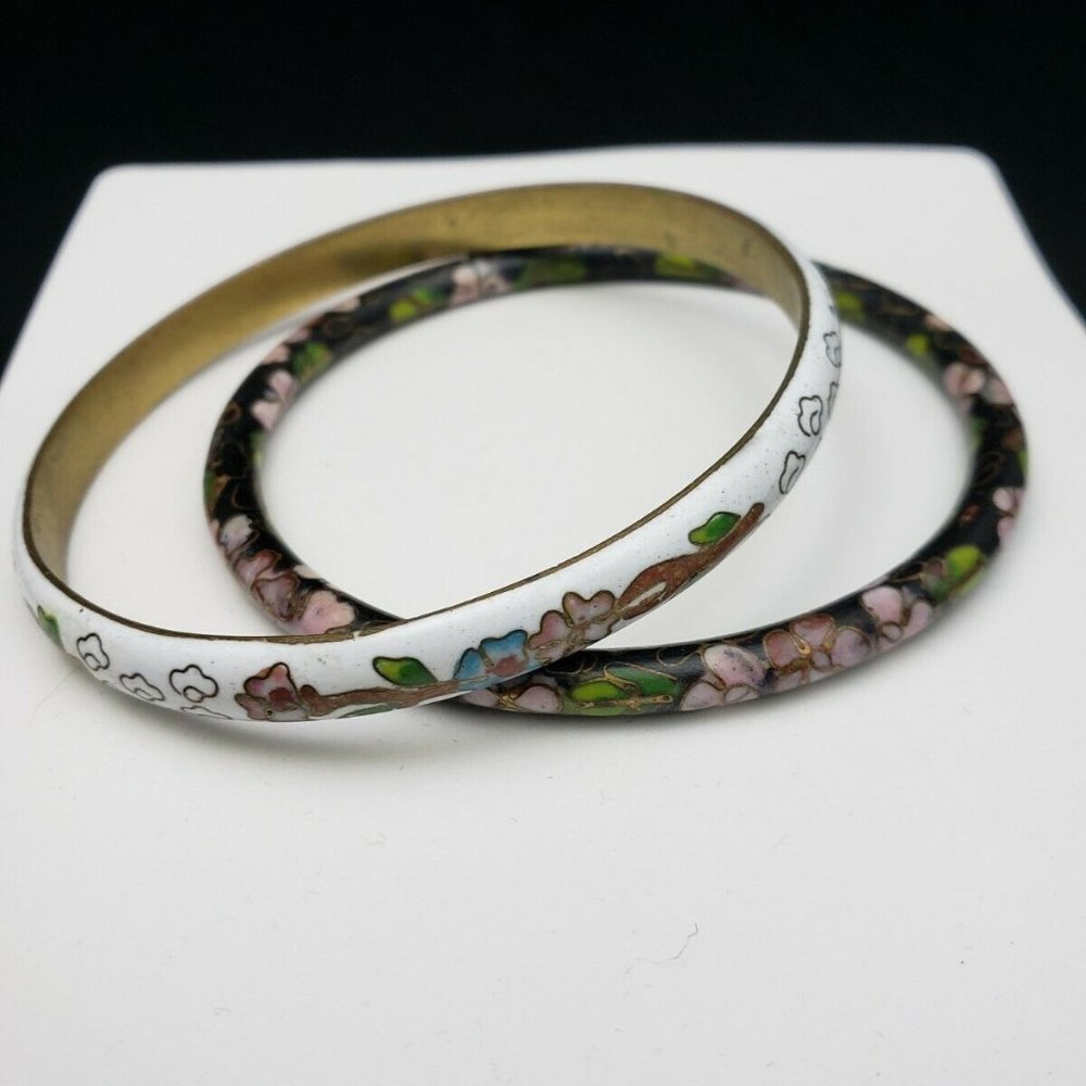 Set of TWO Vintage Cloissone Bracelets